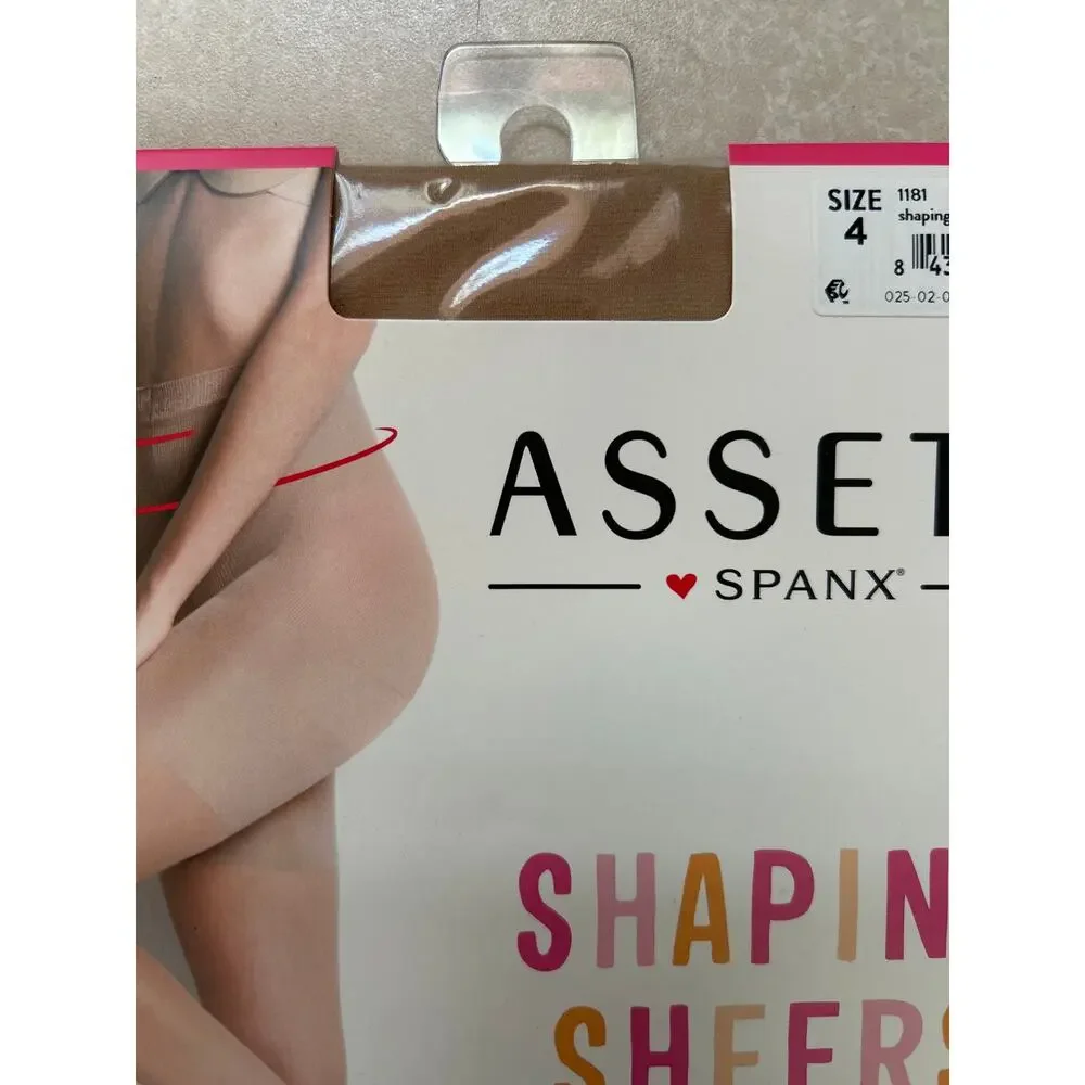 New Spanx Assets Shaping Sheers Pantyhose Built-In Shaper Short size 4 Nude